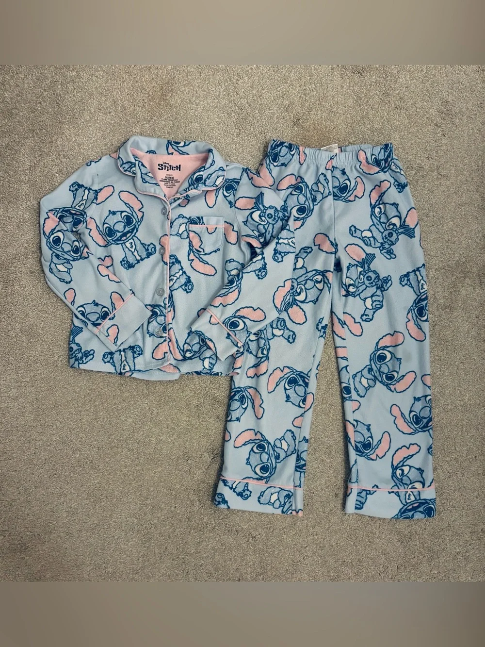 Disney Lilo & Stitch Fleece Pajama Set Size 6/6x